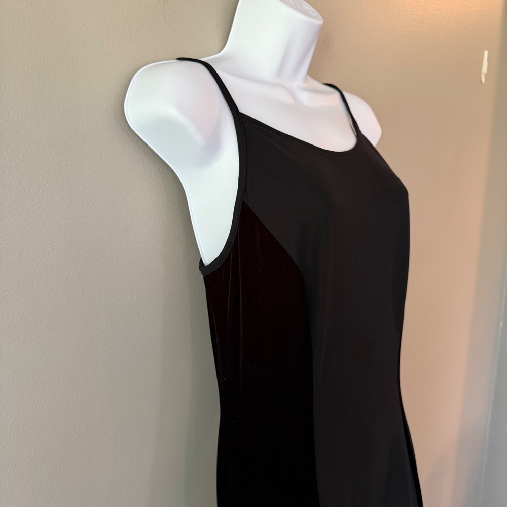Jessica McClintock Gunne Sax Velvet Black Gown 90s Maxi Dress Mixed Media S Noir - Picture 3 of 13